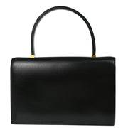 Hermes 1991 Black Box Calf Piano Handbag