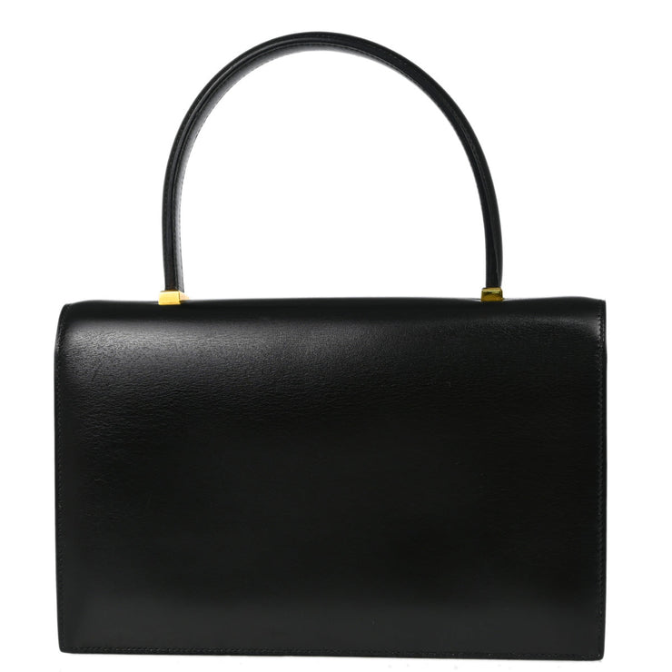 Hermes 1991 Black Box Calf Piano Handbag