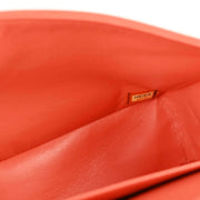 Chanel 2003-2004 Orange Caviar Medium Classic Double Flap Shoulder Bag