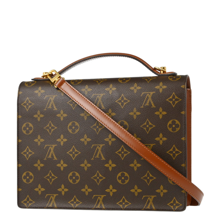 Louis Vuitton 2003 Monogram Monceau 28 Business 2way Shoulder Handbag M51185