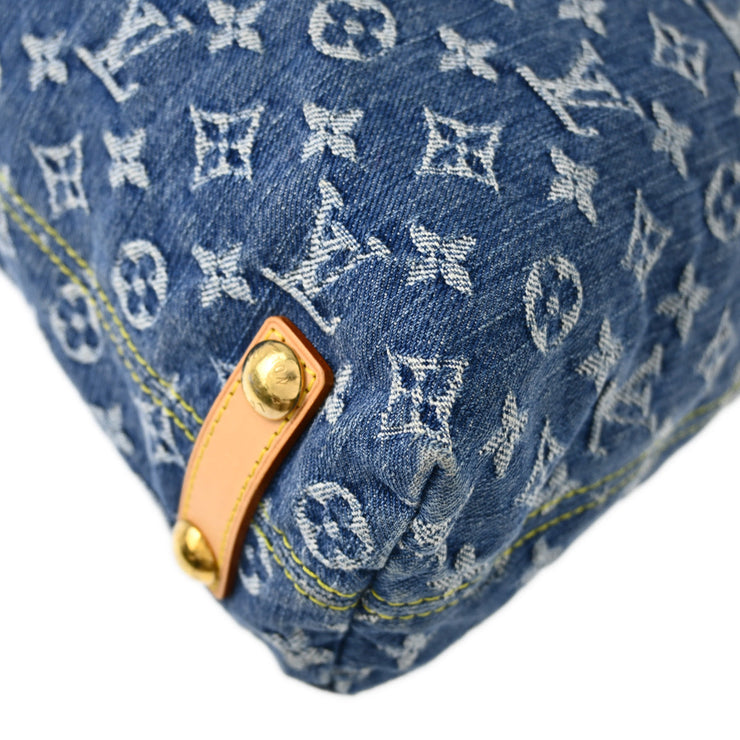 Louis Vuitton 2005 Blue Monogram Denim Baggy GM Shoulder Bag M95048