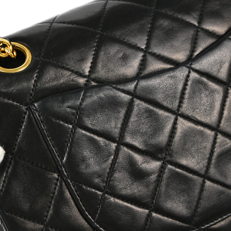 Chanel 1996-1997 Black Lambskin Small Classic Double Flap Shoulder Bag