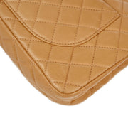 Chanel 2009-2010 Beige Lambskin Small Classic Double Flap Shoulder Bag