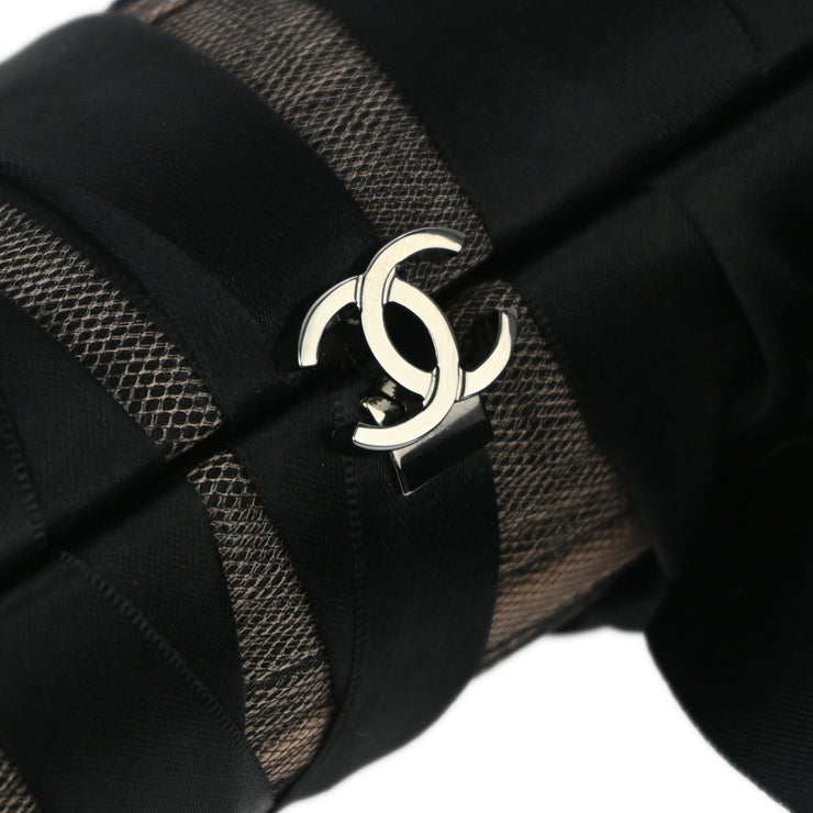 Chanel 2006-2008 Black Satin Bow Shoulder Bag