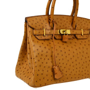 Hermes * 2005 Cognac Ostrich Birkin 30 Handbag