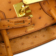 Hermes * 2005 Cognac Ostrich Birkin 30 Handbag