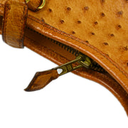 Hermes * 1989 Chestnut Ostrich Trim 31 Shoulder Bag