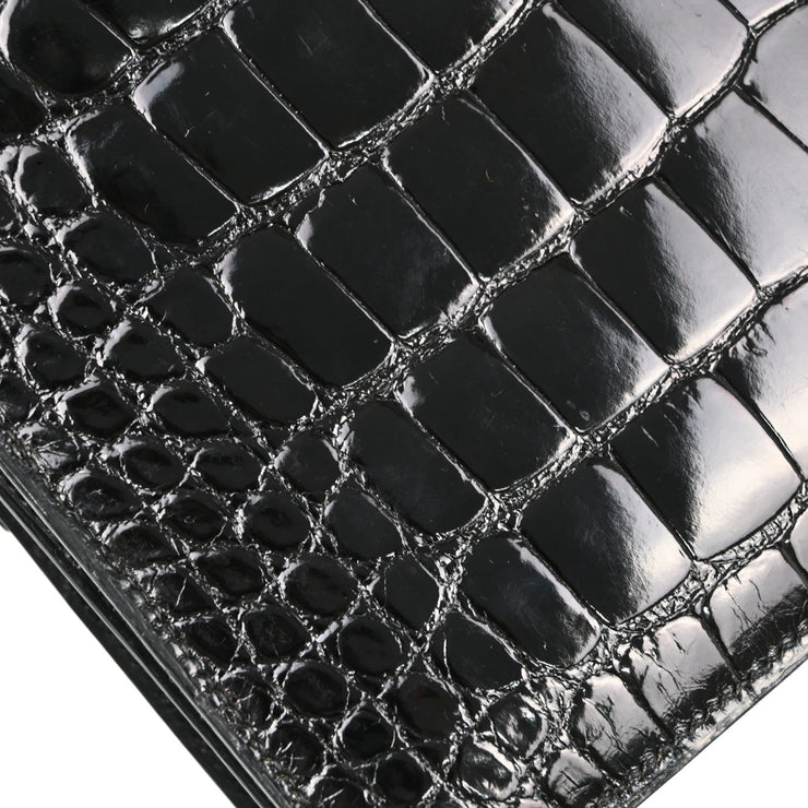 Hermes * 1991 Black Crocodile Alligator Piano Handbag