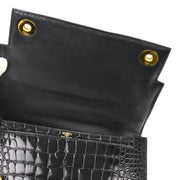 Hermes * 1991 Black Crocodile Alligator Piano Handbag