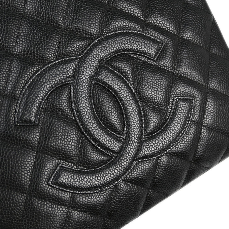 Chanel 2004-2005 Black Caviar Petite Shopping Tote PST Chain Handbag