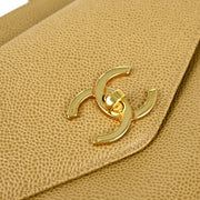 Chanel 1994-1996 Beige Caviar Shoulder Tote Bag