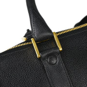 Chanel 1994-1996 Black Caviar 2way Duffle Shoulder Handbag