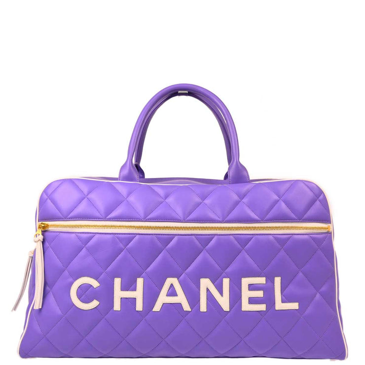 Chanel * 1994-1996 Purple Calfskin Bowling Bag 50