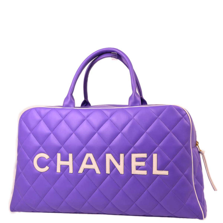 Chanel * 1994-1996 Purple Calfskin Bowling Bag 50