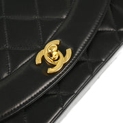 Chanel 1996-1997 Black Lambskin Small Diana Shoulder Bag