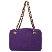 Chanel 2000-2001 Purple Cotton Chevron Handbag