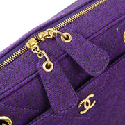 Chanel 2000-2001 Purple Cotton Chevron Handbag