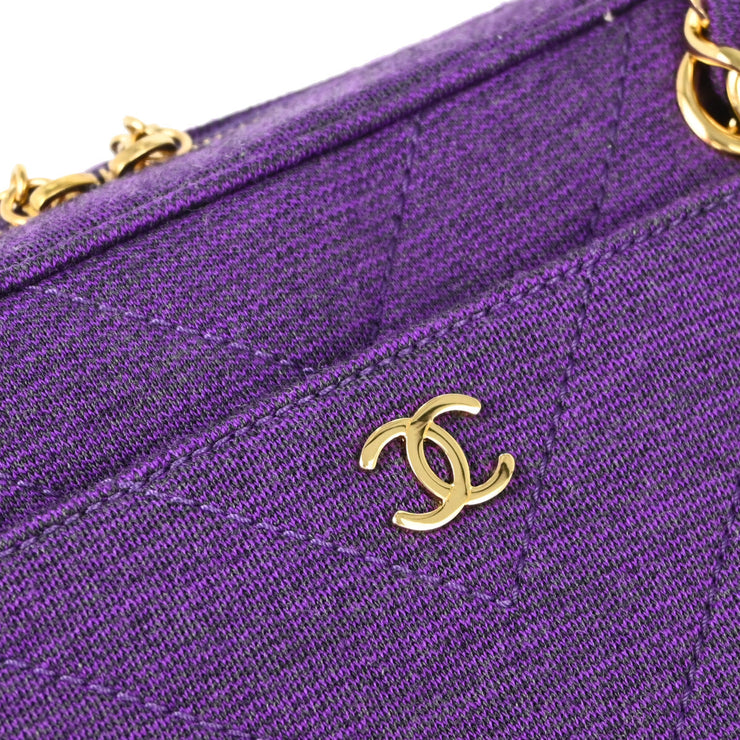 Chanel 2000-2001 Purple Cotton Chevron Handbag