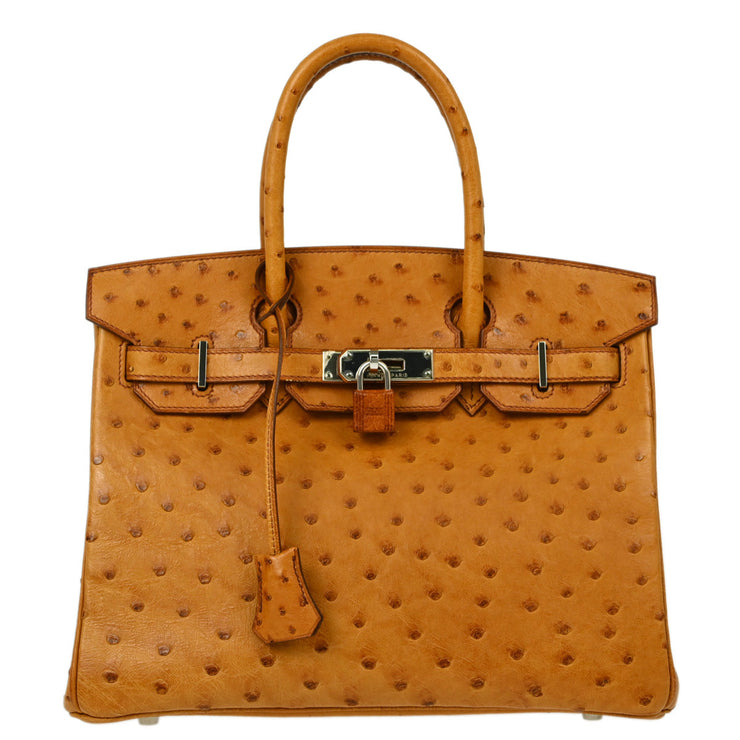 Hermes * 2003 Chestnut Ostrich Birkin 30 Handbag