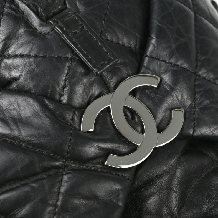 Chanel 2005-2006 Black Calfskin Bubble Quilt Handbag