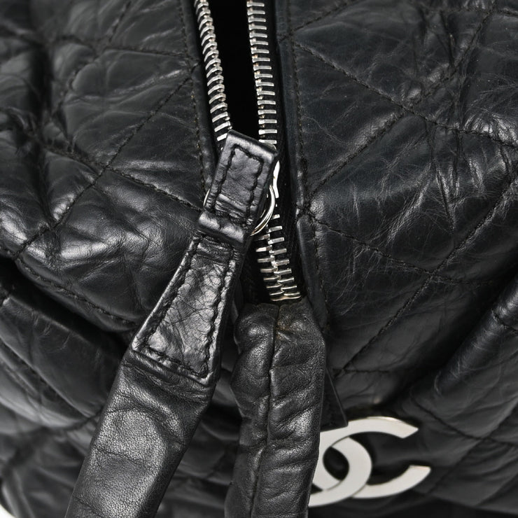 Chanel 2005-2006 Black Calfskin Bubble Quilt Handbag