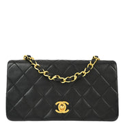 Chanel Black Lambskin Turnlock Mini Full Flap Shoulder Bag