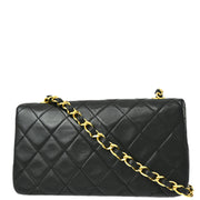 Chanel Black Lambskin Turnlock Mini Full Flap Shoulder Bag