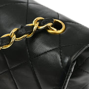 Chanel Black Lambskin Turnlock Mini Full Flap Shoulder Bag