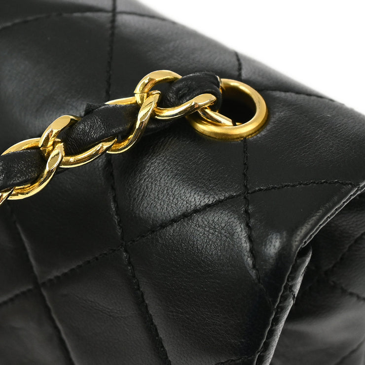 Chanel Black Lambskin Turnlock Mini Full Flap Shoulder Bag