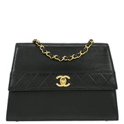 Chanel Black Lambskin Single Flap Shoulder Bag