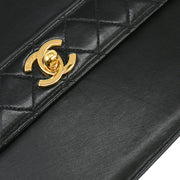 Chanel Black Lambskin Single Flap Shoulder Bag