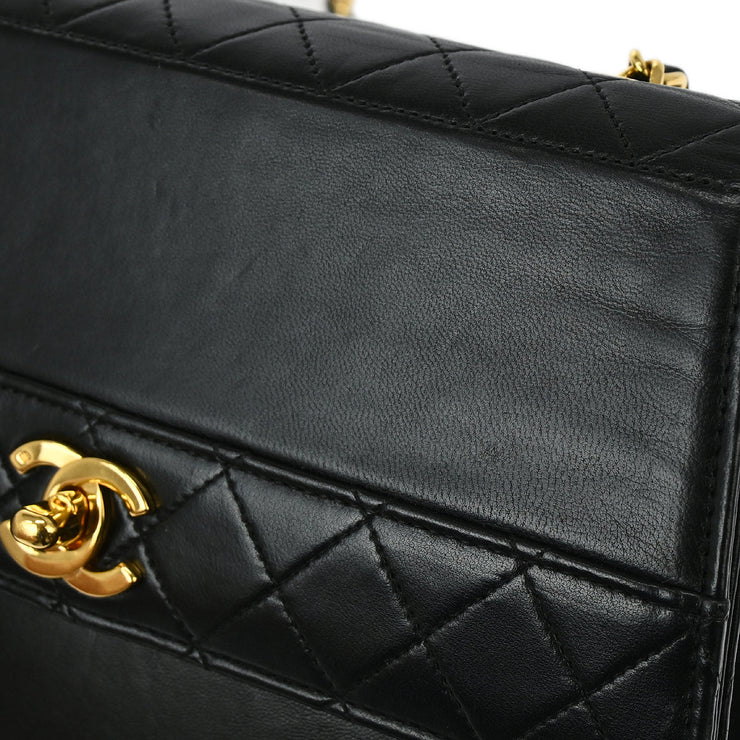 Chanel Black Lambskin Single Flap Shoulder Bag