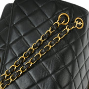 Chanel 1994-1996 Black Lambskin Double Sided Classic Flap Shoulder Bag