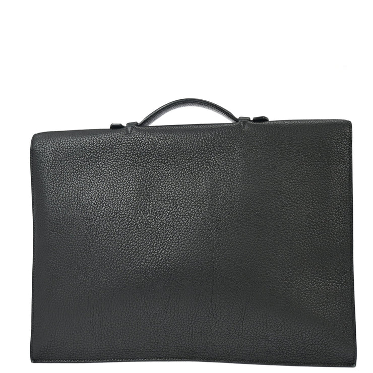 Hermes 2003 Black Togo Sac a Depeches 38 Briefcase