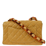 Chanel Beige Lambskin Single Flap Shoulder Bag