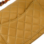 Chanel Beige Lambskin Single Flap Shoulder Bag