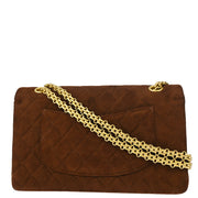 Chanel Brown Suede 2.55 Medium Double Flap Shoulder Bag