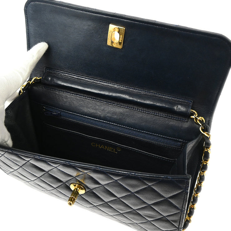 Chanel 1986-1988 Navy Calfskin 2way Shoulder Handbag