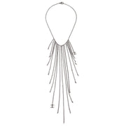 Chanel 2002 Fringe Chain Necklace Silver 02A