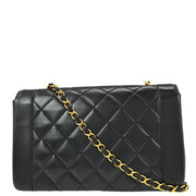 Chanel 1994-1996 Black Lambskin Medium Diana Shoulder Bag