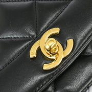 Chanel 1994-1996 Black Lambskin Medium Diana Shoulder Bag