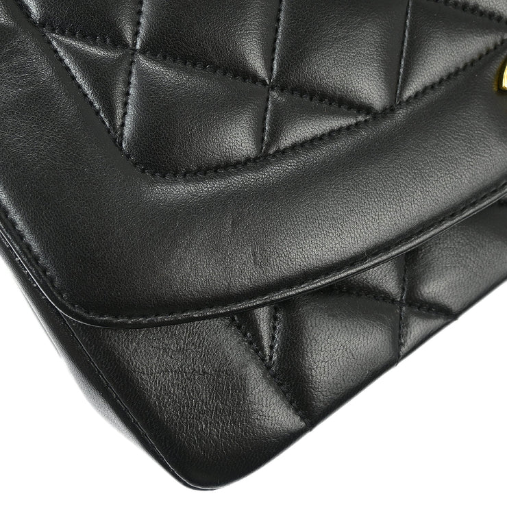 Chanel 1994-1996 Black Lambskin Medium Diana Shoulder Bag