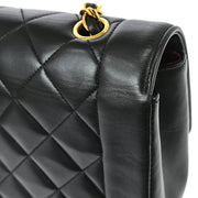 Chanel 1994-1996 Black Lambskin Medium Diana Shoulder Bag