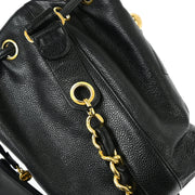 Chanel Black Caviar Bucket Drawstring Shoulder Bag