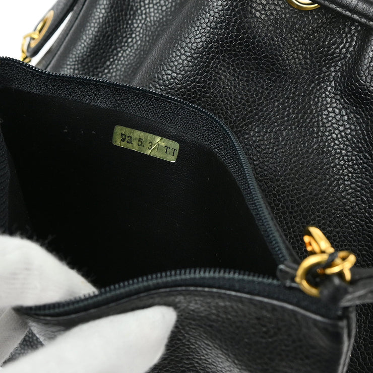 Chanel Black Caviar Bucket Drawstring Shoulder Bag