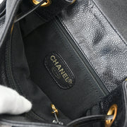 Chanel 1996-1997 Black Caviar Triple CC Backpack