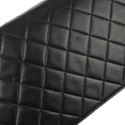 Chanel 1996-1997 Black Lambskin Pushlock Small Full Flap Shoulder Bag