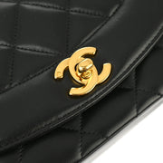 Chanel 1996-1997 Black Lambskin Small Diana Shoulder Bag