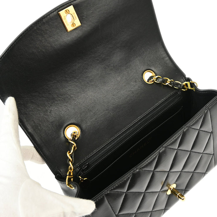 Chanel 1996-1997 Black Lambskin Small Diana Shoulder Bag