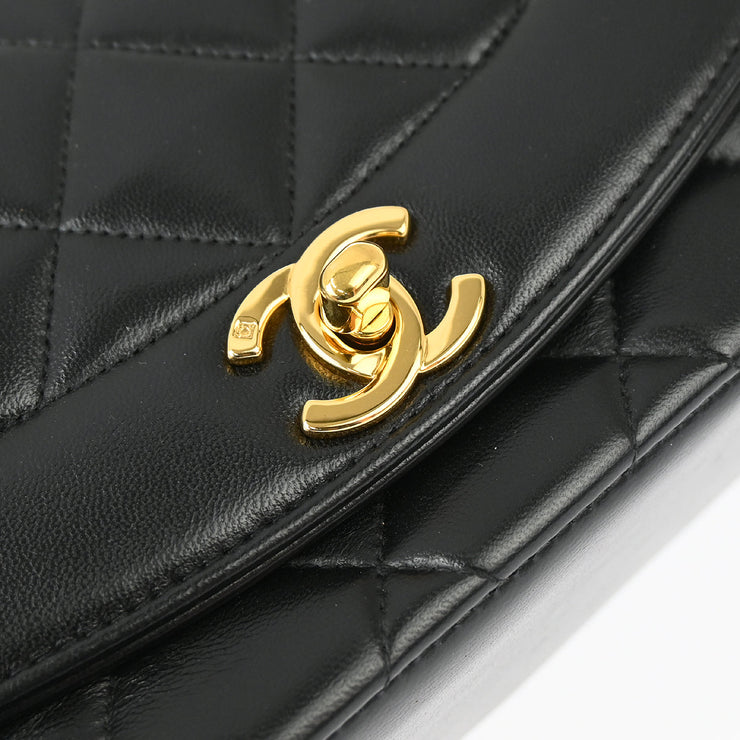 Chanel 1994-1996 Black Lambskin Small Diana Shoulder Bag